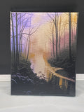 Sunset River – Laser Engraved Canvas Wall Art