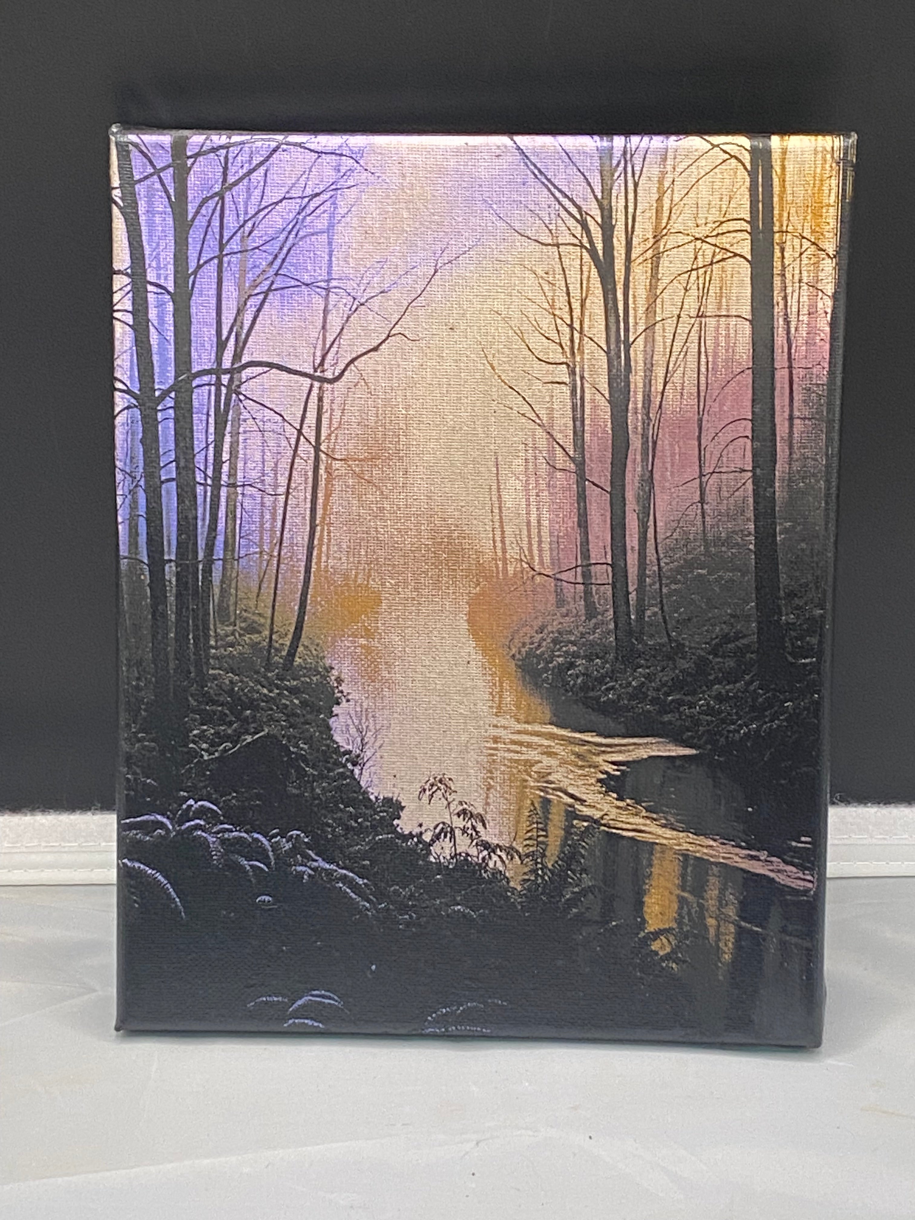 Sunset River – Laser Engraved Canvas Wall Art