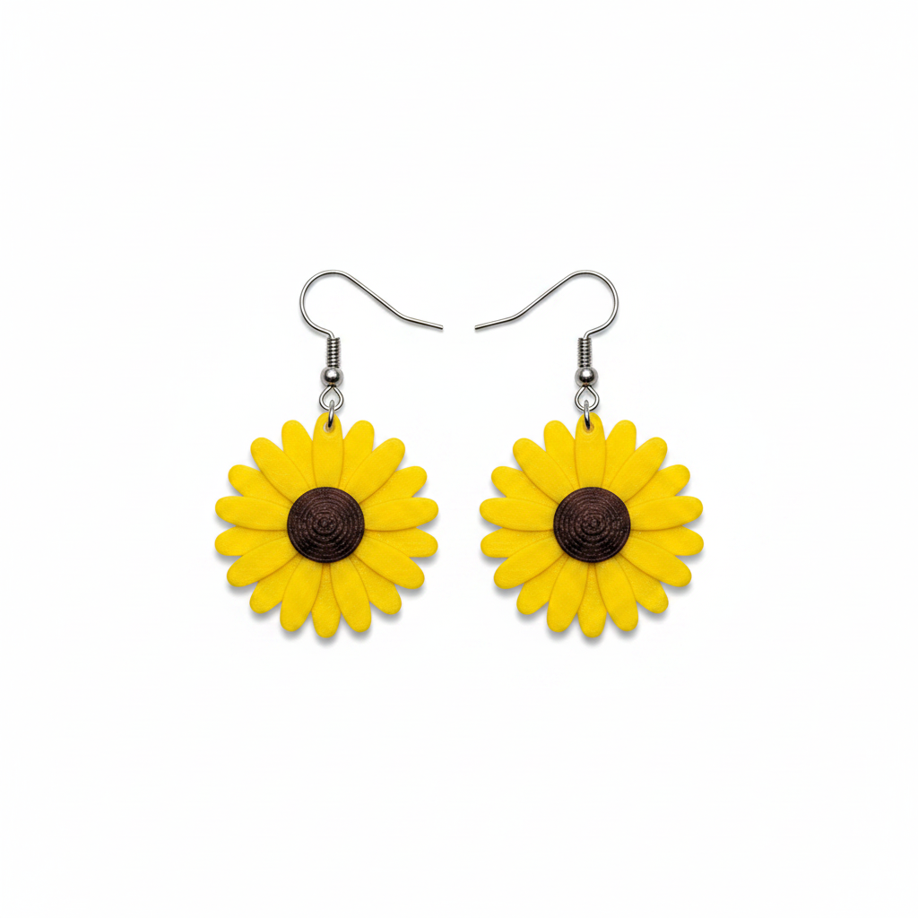 Black-Eyed Susan Earrings - White Background