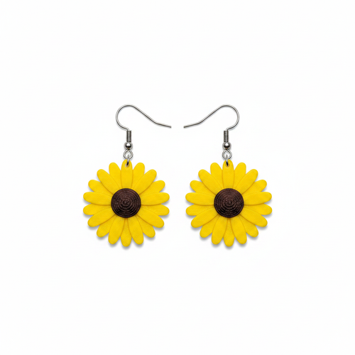 Black-Eyed Susan Earrings - White Background