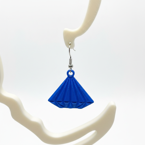 Blue Diamond Earrings - Detail