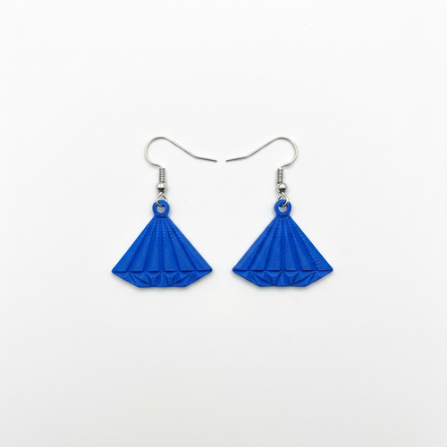 Blue Diamond Earrings - White Background