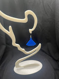 3D Printed Blue Diamond Earrings