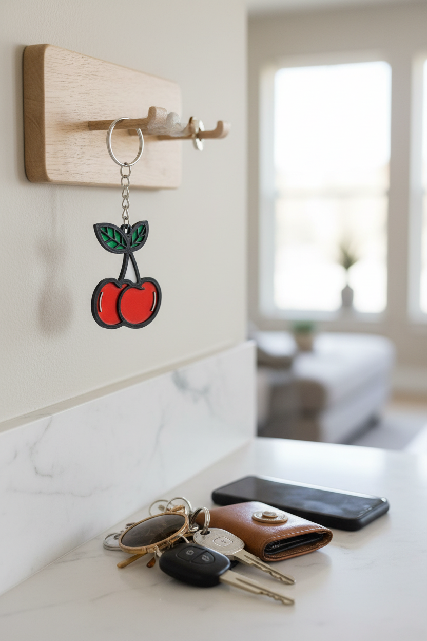 Cherry Keychain - Lifestyle