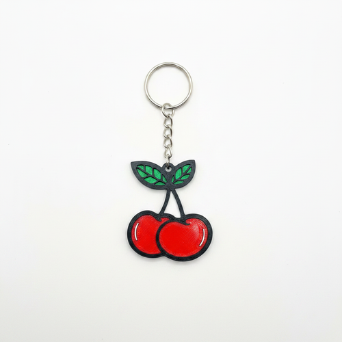 Cherry Keychain - White Background
