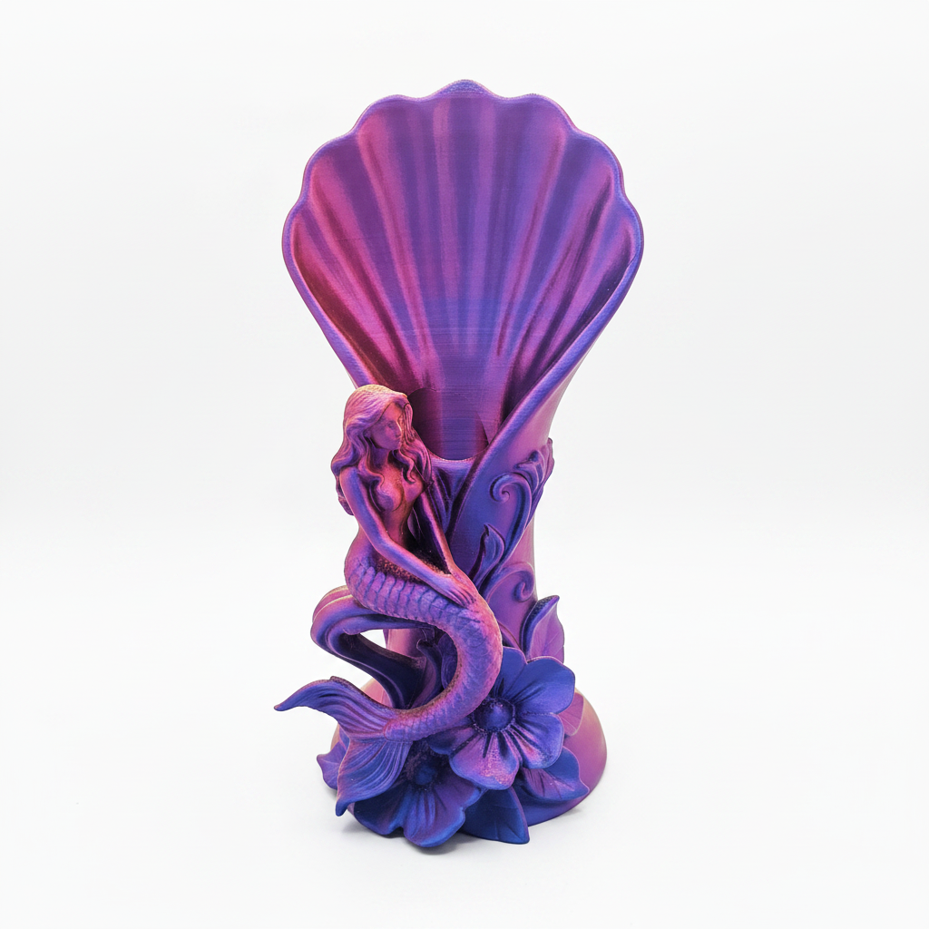Color-Shifting Mermaid Vase - White Background