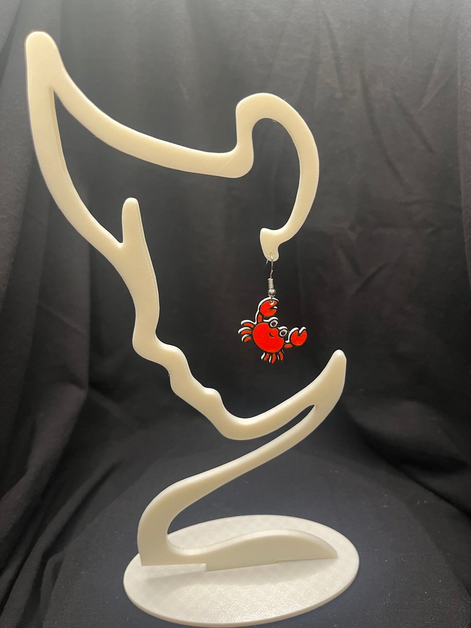 3D Printed Red Crab Earrings