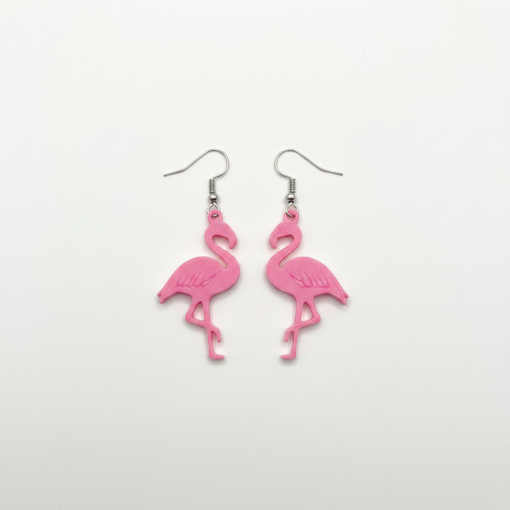 Flamingo Earrings - White Background