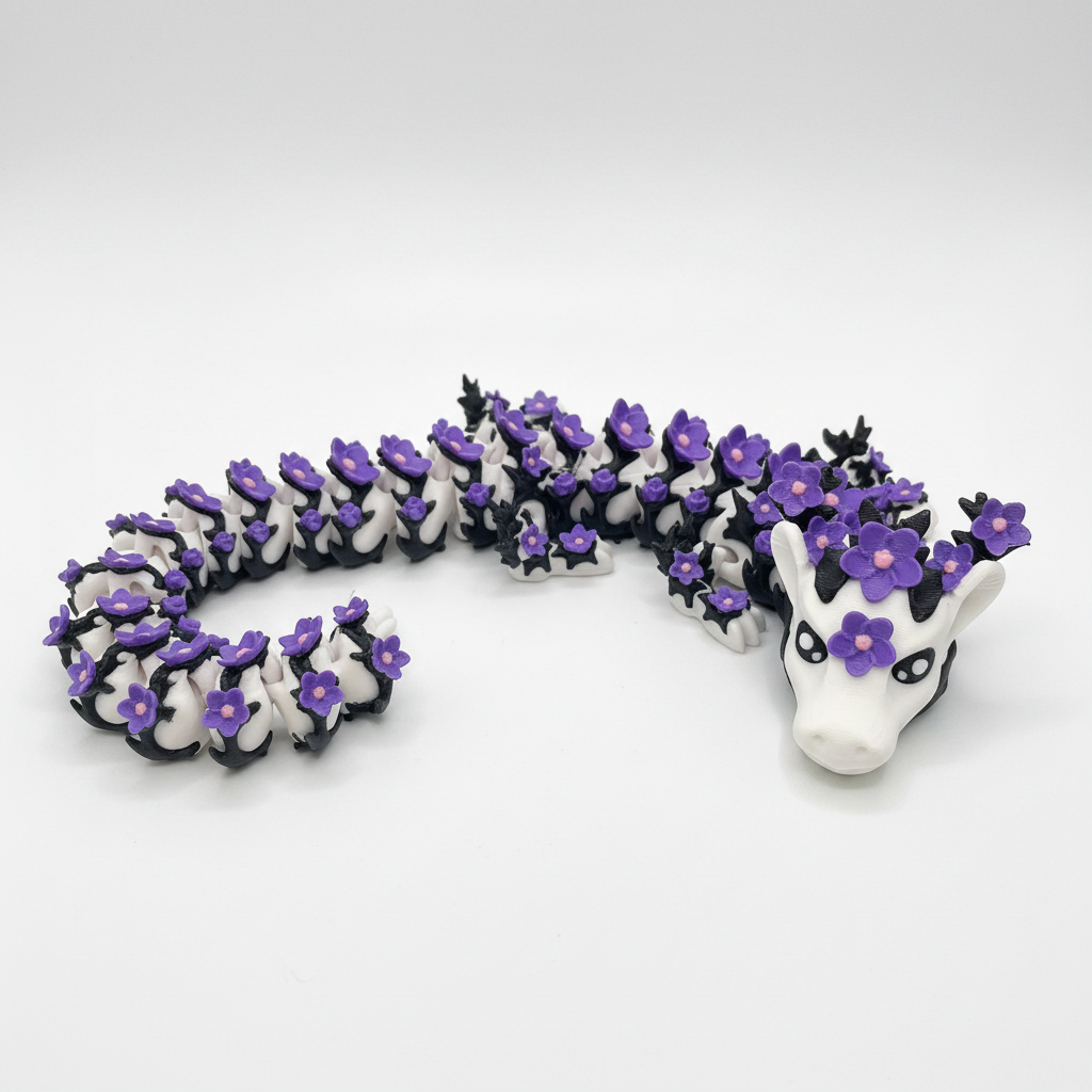 Floral Dragon - White Background