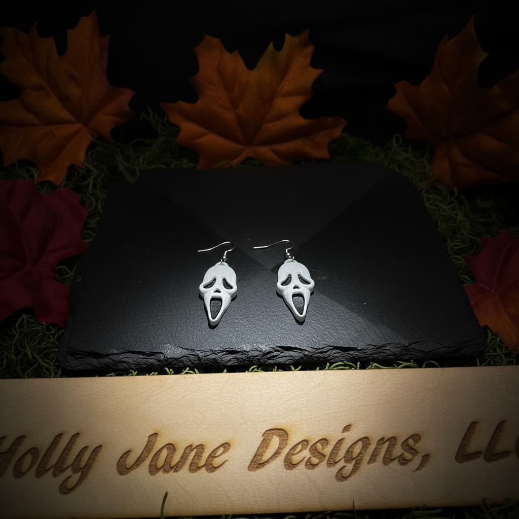 Ghost Earrings Dark Moody