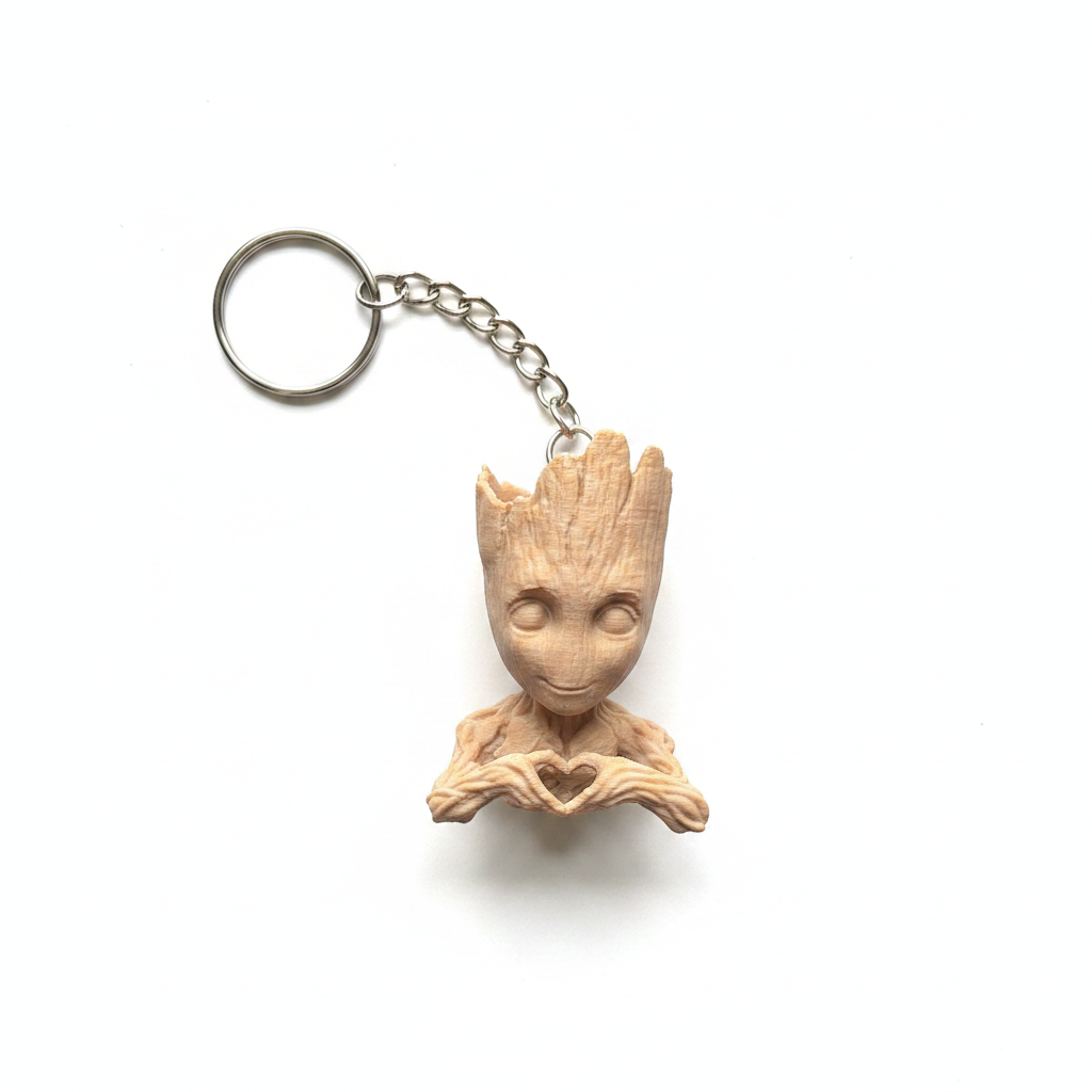 Groot Love Keychain - White Background