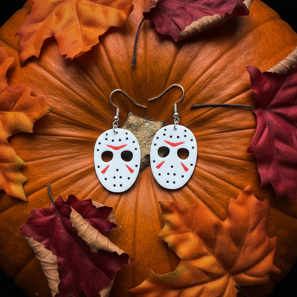 Hockey Mask Earrings - Autumn