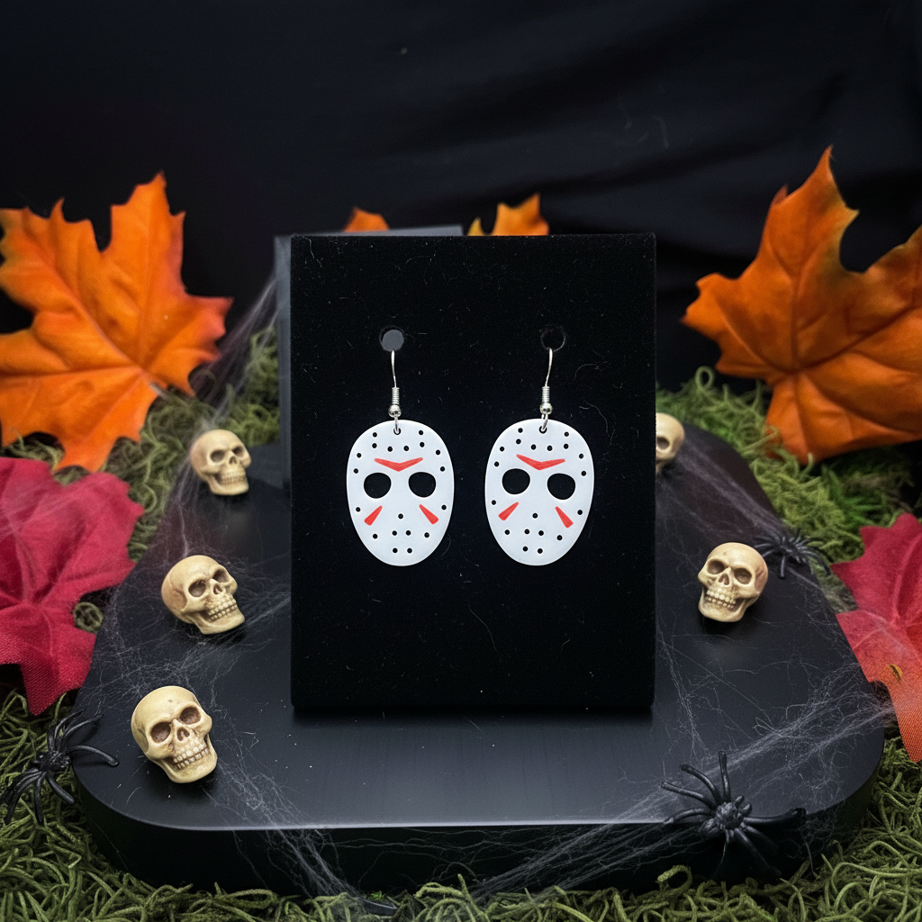 Hockey Mask Earrings - Halloween