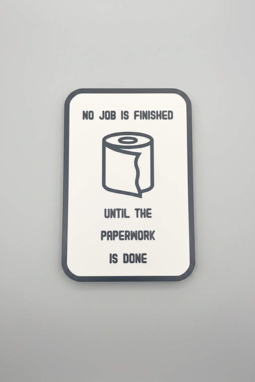 Job's Not Done Sign - Flat Lay