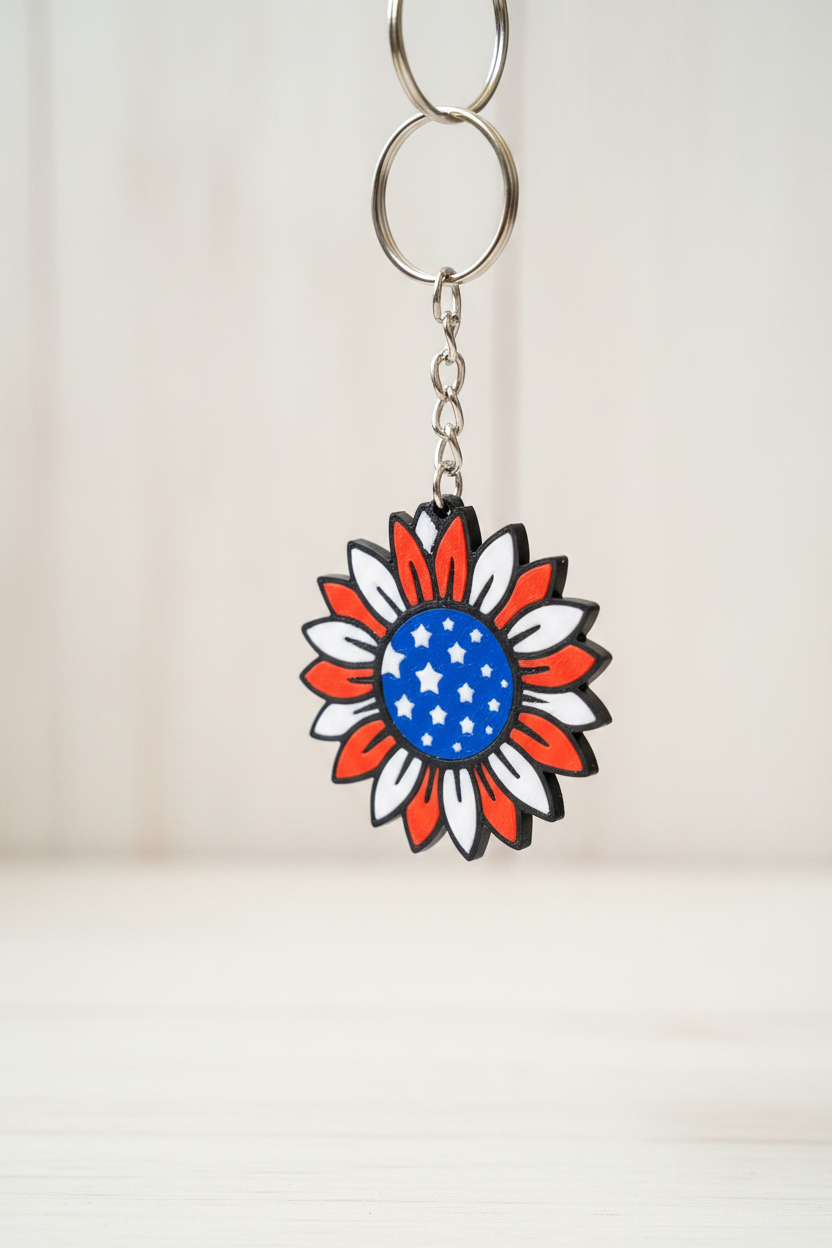 Patriot Sunflower Keychain - Lifestyle