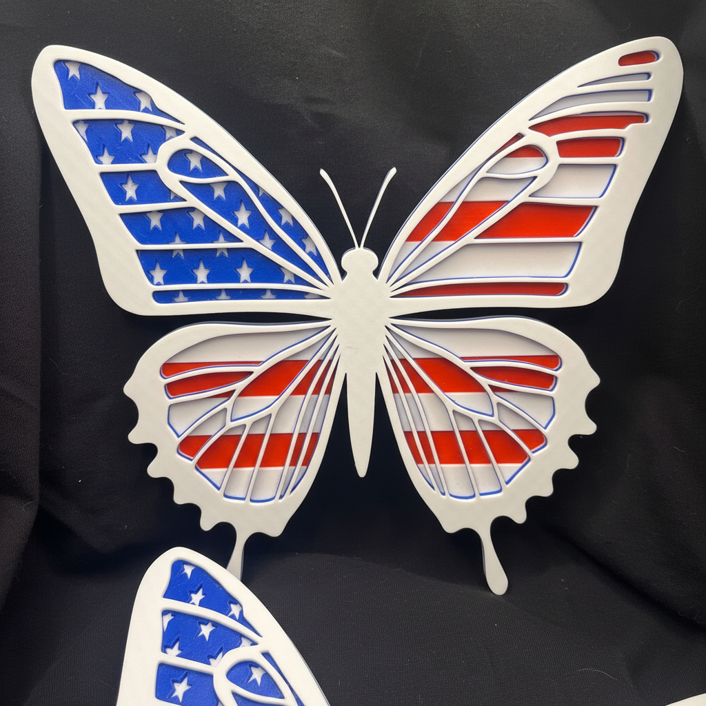 Patriotic Butterfly Wall Hanger - Detail