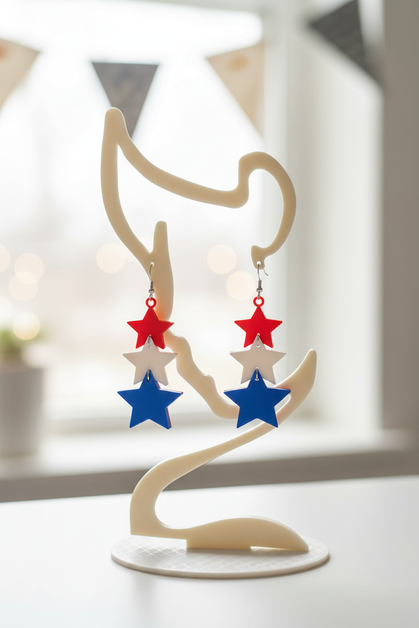 Patriotic Star Earrings - Lifestyle