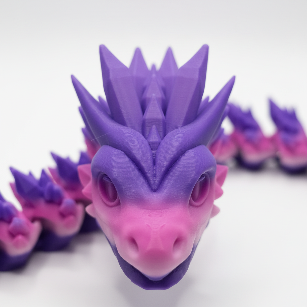 Purple & Pink Crystal Dragon - Detail