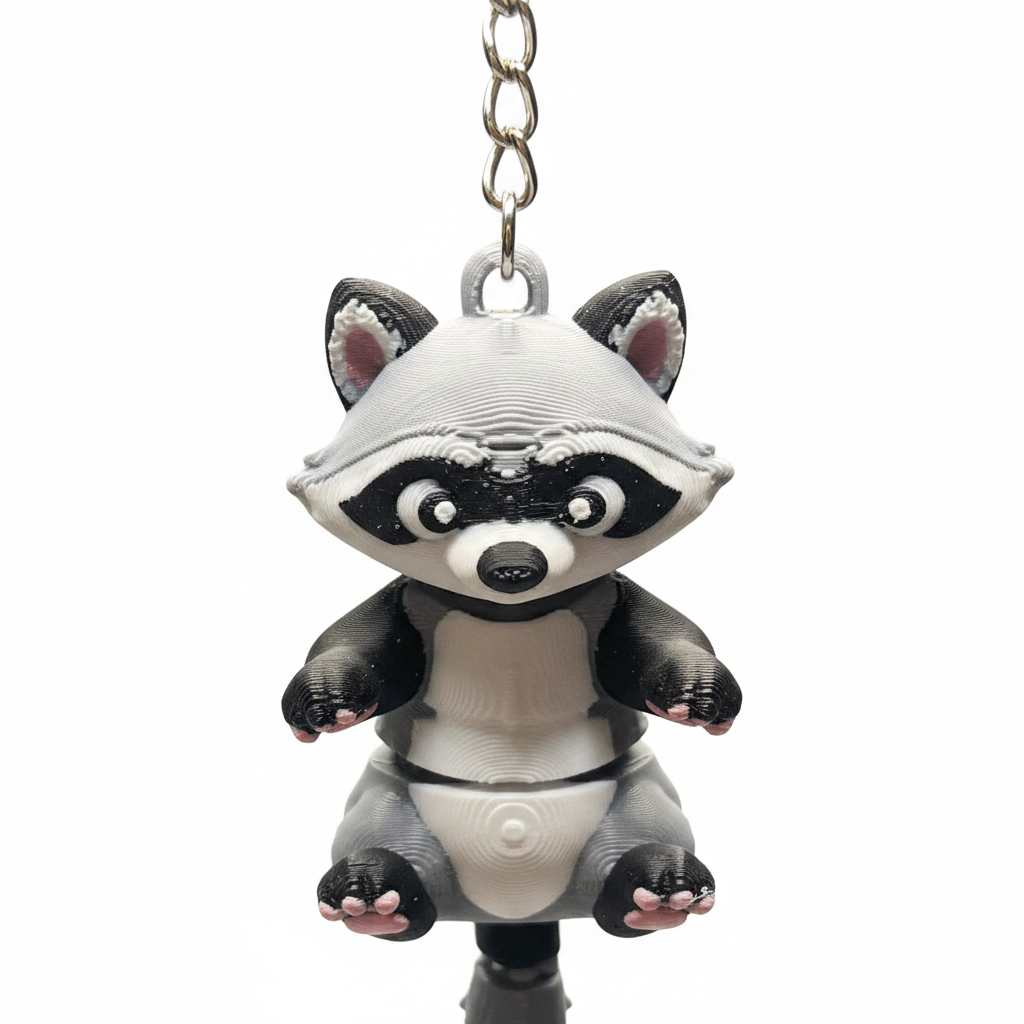 Raccoon Keychain - Detail