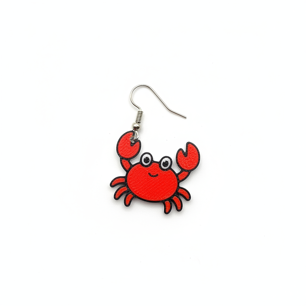 Red Crab Earrings - Detail