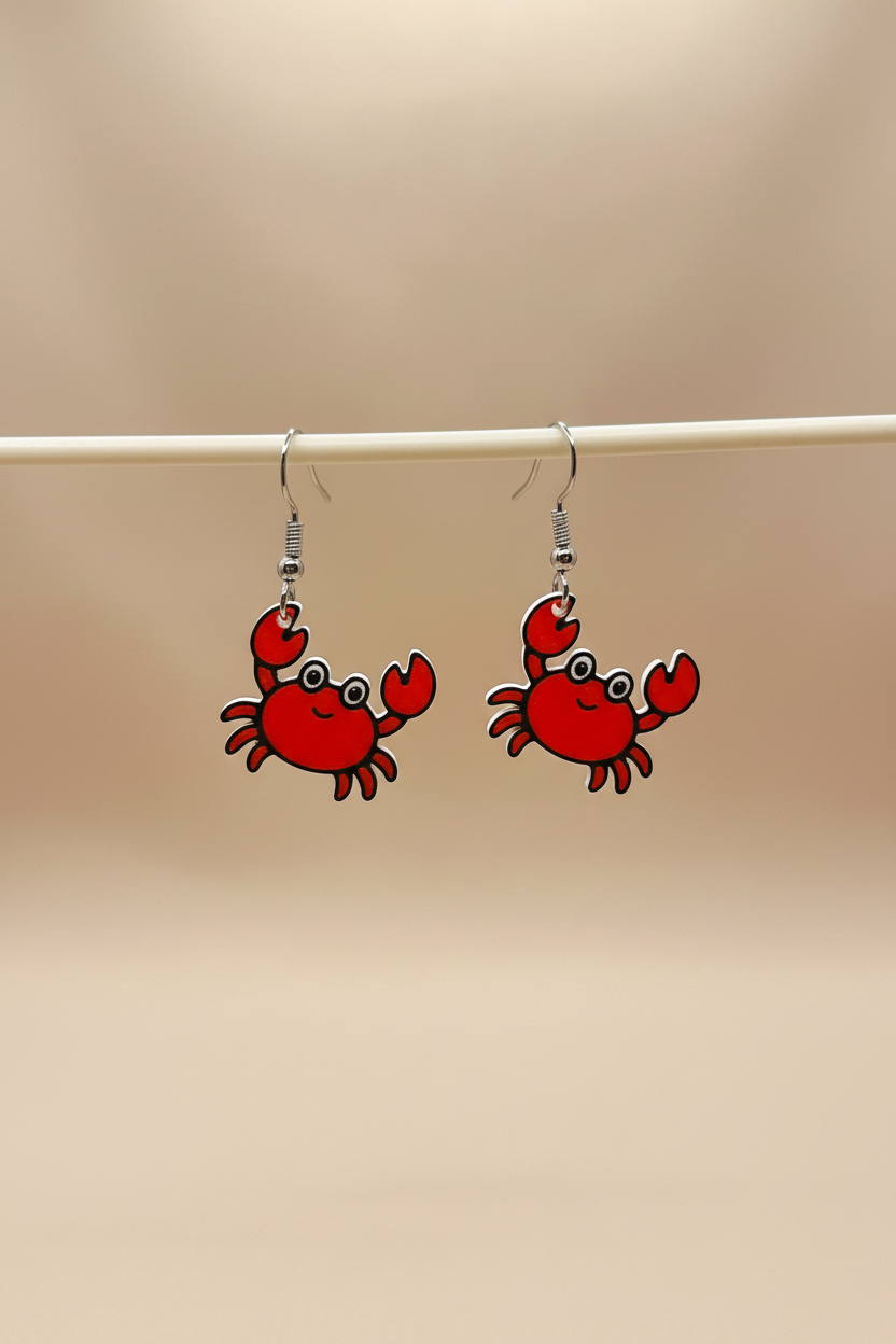 Red Crab Earrings - Lifestyle