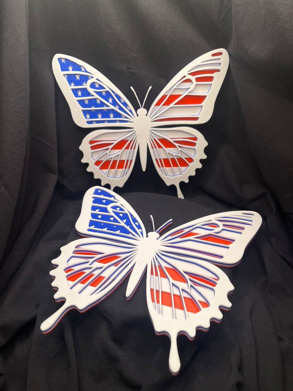 Patriotic Butterfly Wall Hanger – 3D-Printed Red, White & Blue Décor