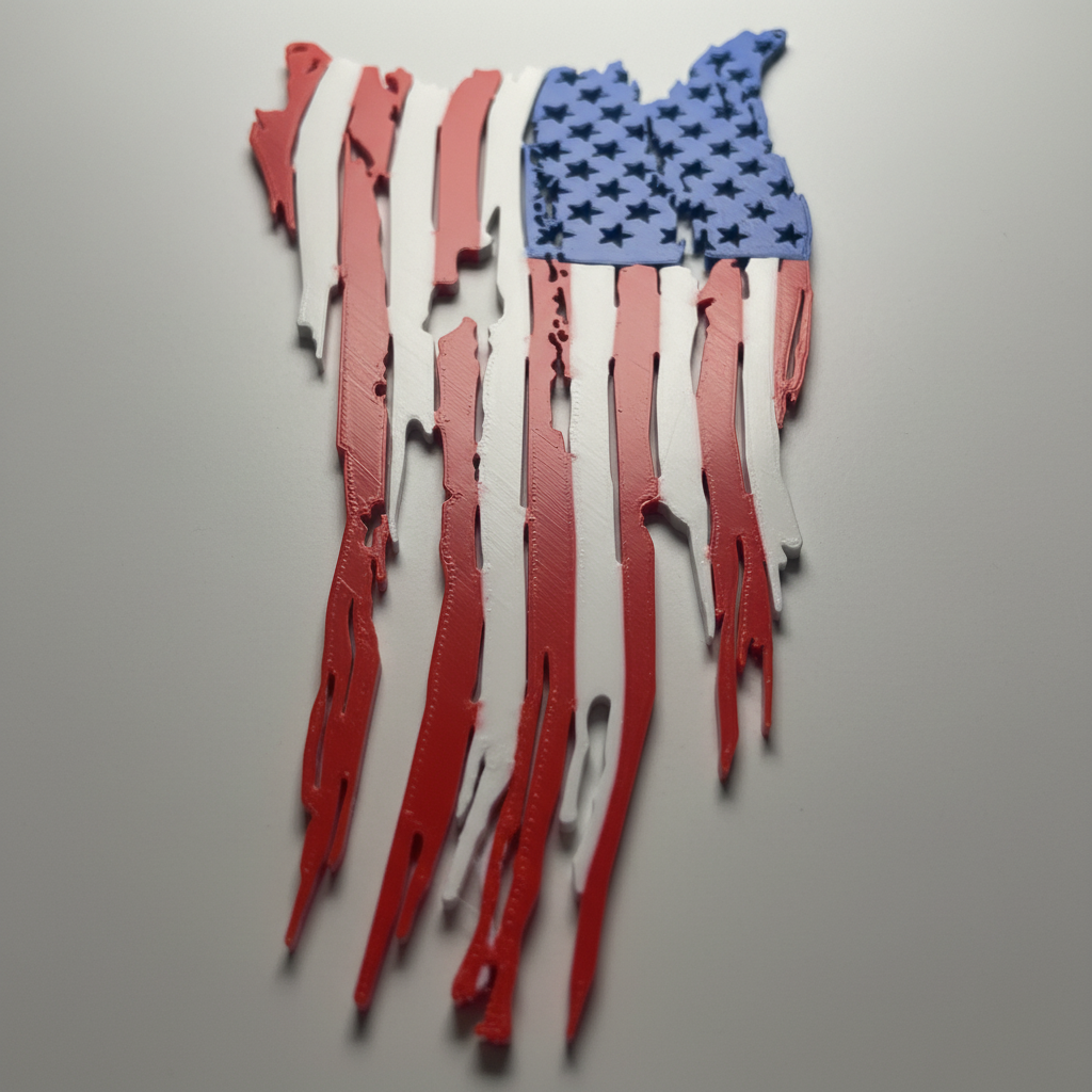 Tattered Flag Wall Hanger - Detail