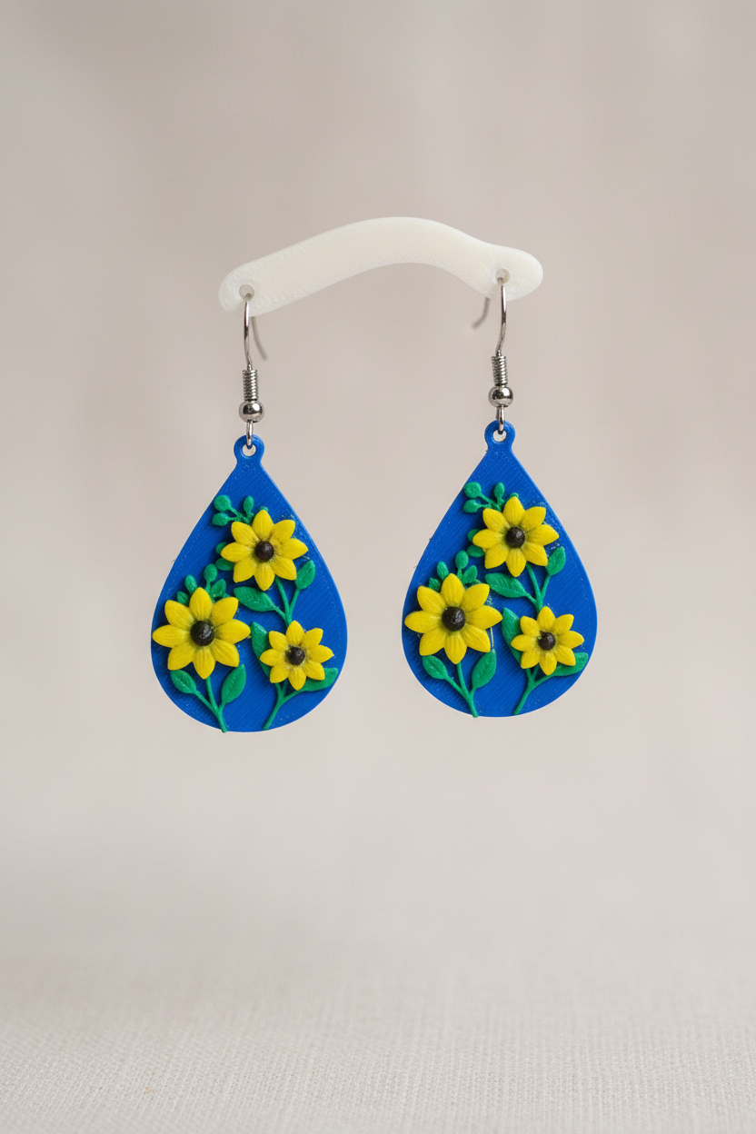 Teardrop Daisy Earrings - Lifestyle