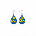 Teardrop Daisy Earrings - White Background