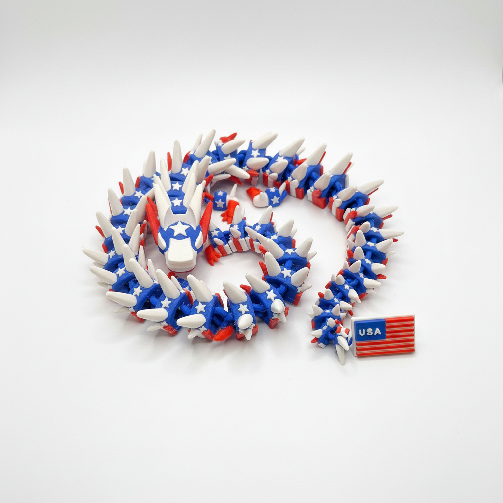 USA Patriot Dragon - White Background