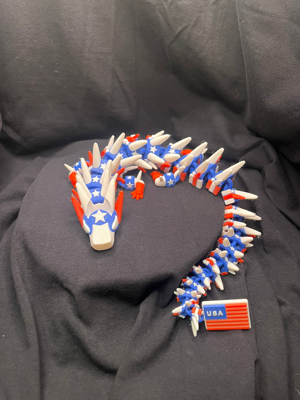 USA Patriot Articulating Dragon – Fully Flexible 3D-Printed Collectible