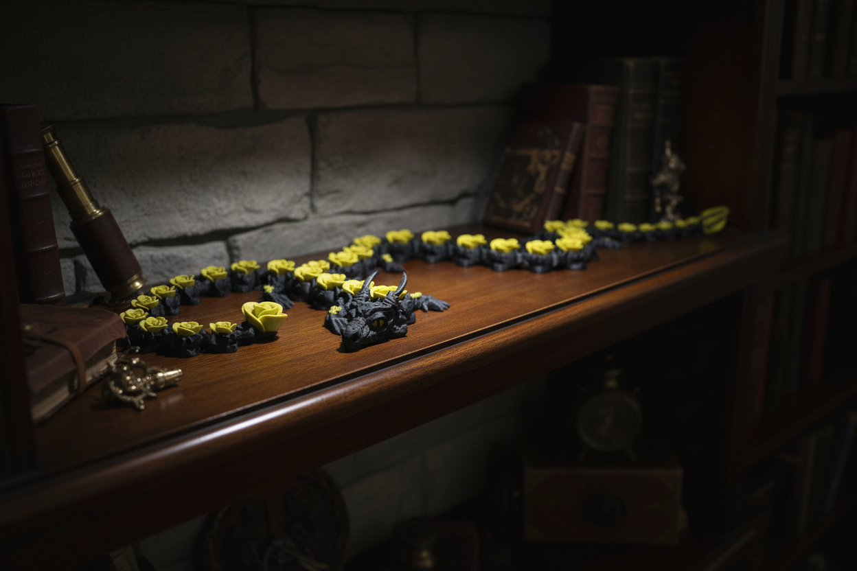 Yellow & Black Rose Dragon - Lifestyle